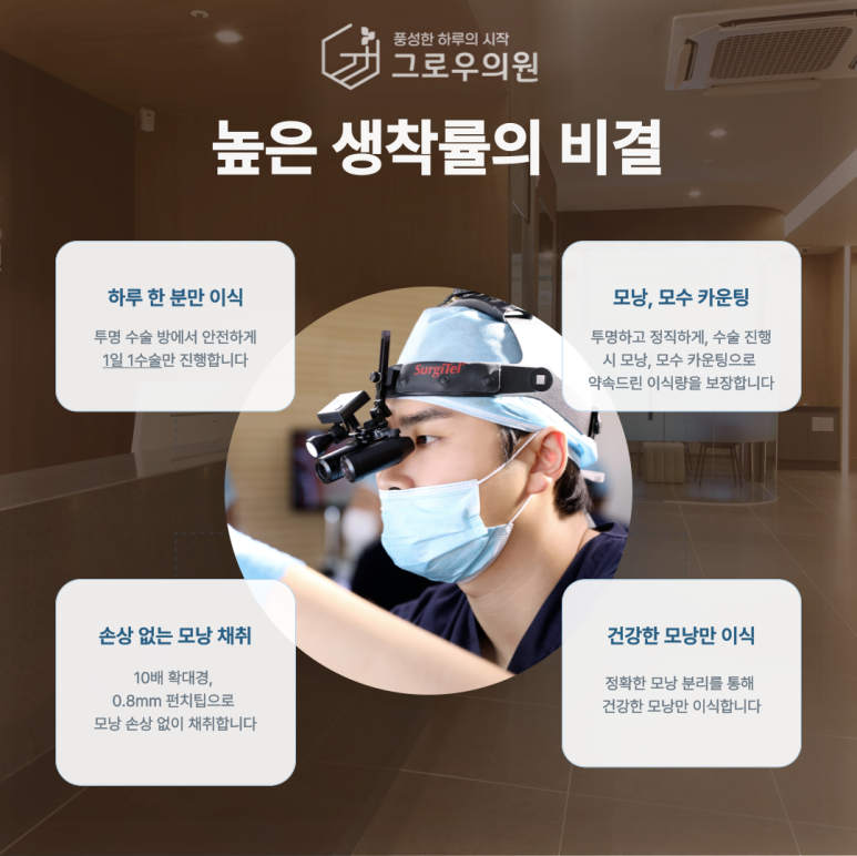 그로우의원 높은 생착률의 비결 안내