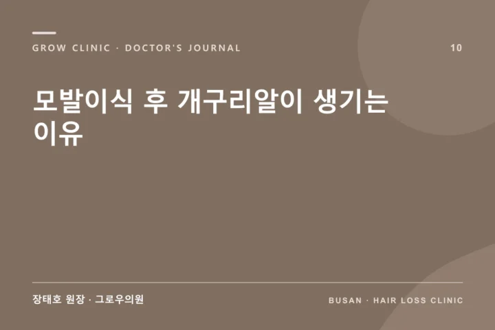 모발이식 후 개구리알이 생기는 이유